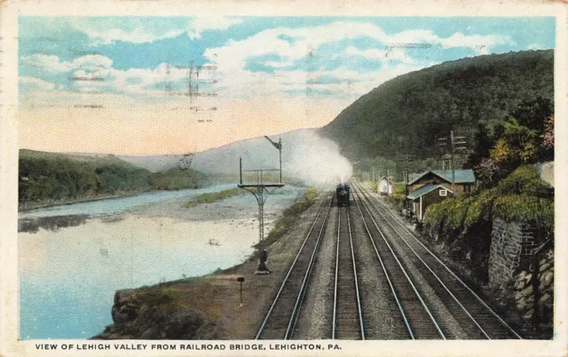 1922 Pennsyvania Postcard: View Of Lehigh Valley From Railroad Bridge Lehighton