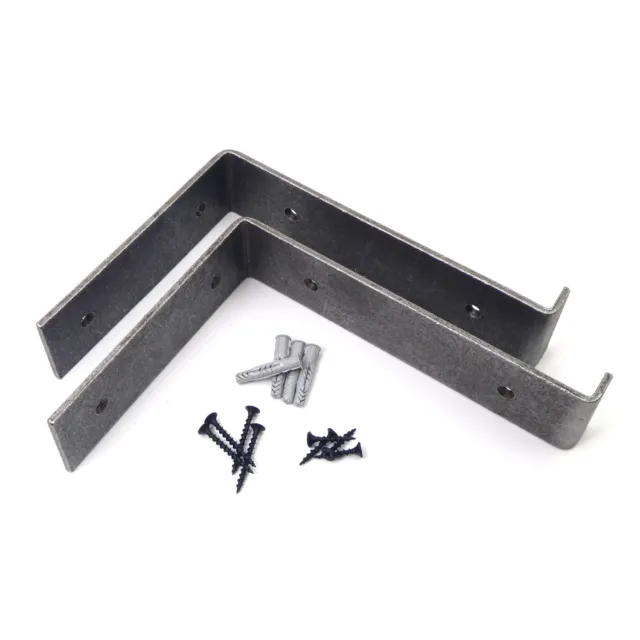 Pair of Lipped Scaffold Board Shelf Brackets Cast Iron (6" x 8" / 150mm x 200mm)