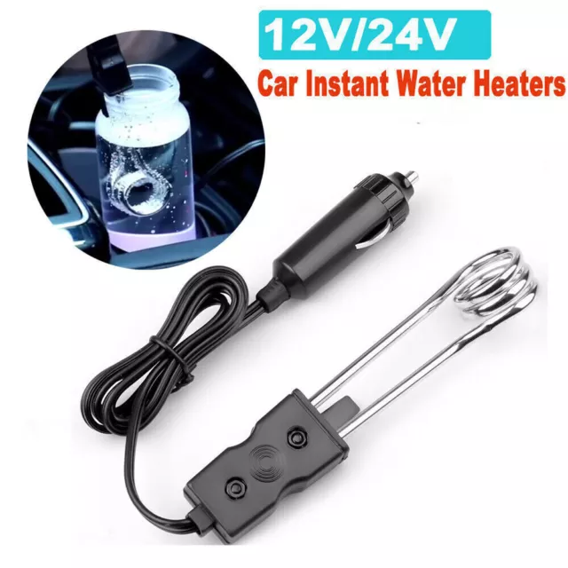 12v Car Immersion Hot Water Boiler Heater Element Coffee Tea Baby Bottle Qua NEW