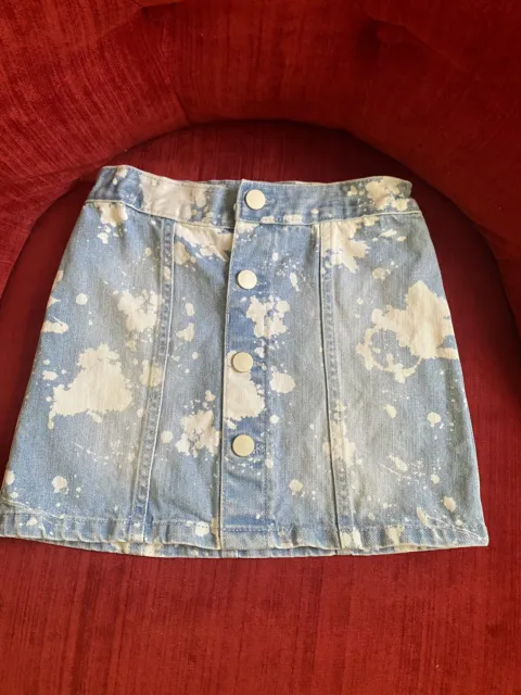 The Childrens Place Girls Stretch Light  Blue White Denim Mini Skirt Size 6