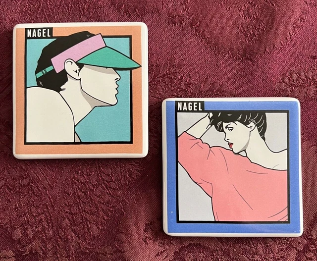 RARE 2 Patrick Nagel Porcelain 1993 Art Deco Refrigerator Magnets Figi Graphics