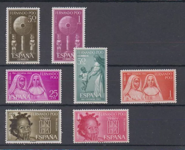Fernando Poo (Spain) - Year 1963 Complete MNH New No Stamp Hinges edifil 213/19