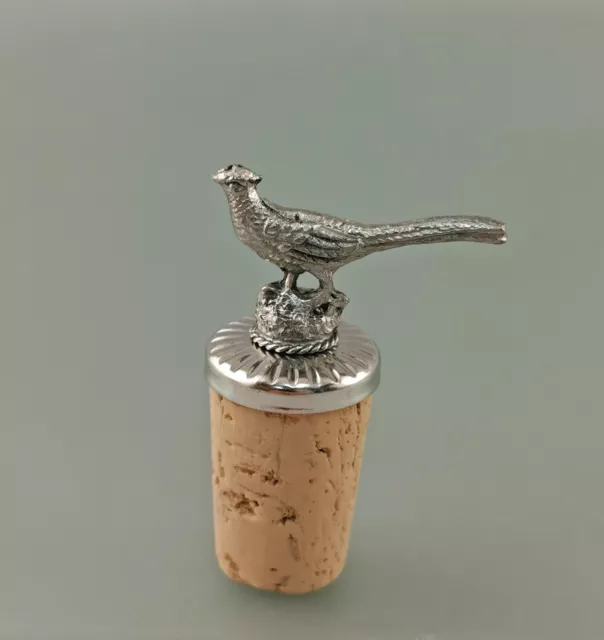 9979042 Tapa de la Botella Faisán Caza Acero Inoxidable Con Corcho H5, 5cm
