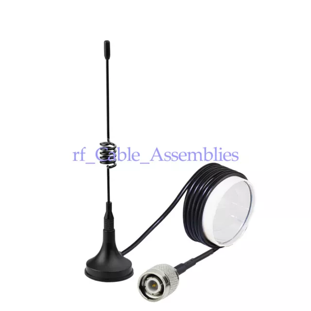 Ham Radio Antenna 433Mhz,3dbi TNC Plug Male with Magnetic base,1.5m cable RG174
