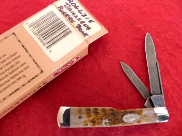Case XX USA mint ROG6215 D Damascus 1989 mint rogers bone gunstock knife