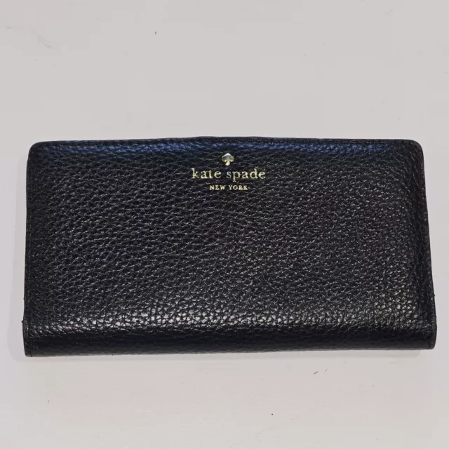 Kate Spade Wallet Black Leather Grand Street Stacy Bifold