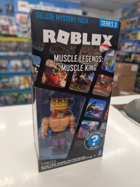 Roblox Deluxe Mystery Pack Series 3 Muscle Legends Muscle King Code Damaged  Box