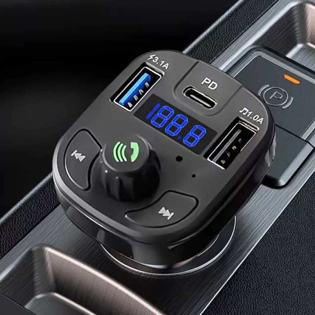 Dual USB Wireless Car Charger Bluetooth 5.0 FM Transmitter Radio MP3 Player 2