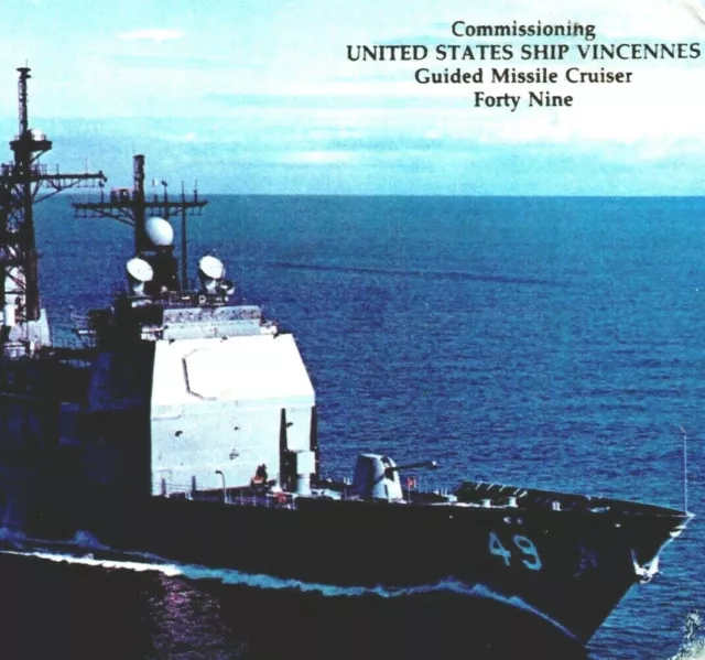 R S WEST USS Vincennes CG-49 Guided Missile Cruiser Morper Military Vintage Navy