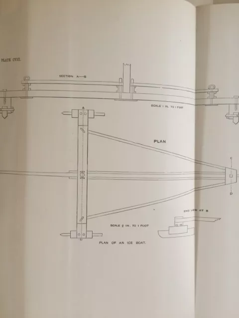 Antique Print Plan Of An Ice Boat Sailing C1895 Dixon Kemp Sailing Yacht & Boat 3