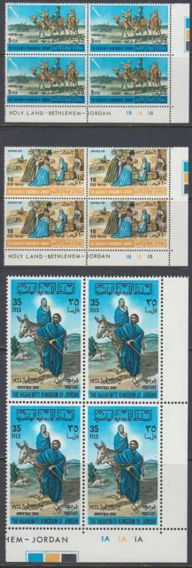 Jordanien Jordan 1966 ** Mi.629/31 A Bl/4 Weihnachten Christmas [st1269]