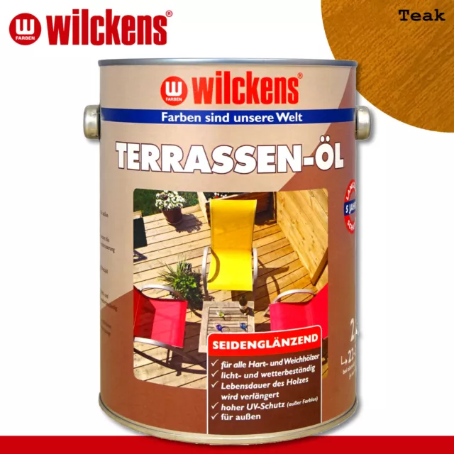 Wilckens 2,5 L Terrassen-öl Teck Protection Du Bois Huile D'Abrasin de Soin
