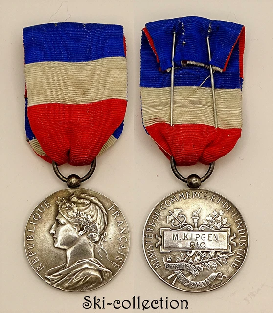 Medaglietta Onore, Ministero Del Commerce. Attribuito, 1910. Argento 950 °
