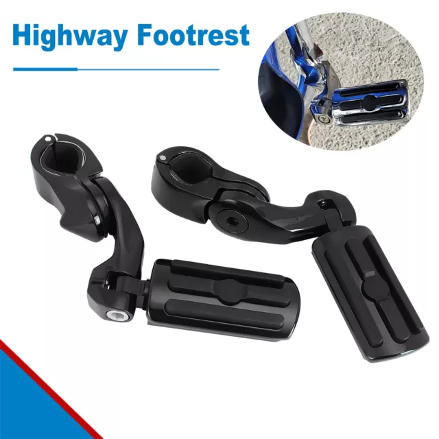 1.25" Highway Foot Pegs Footrest For Harley CVO Street Glide Softail Breakout