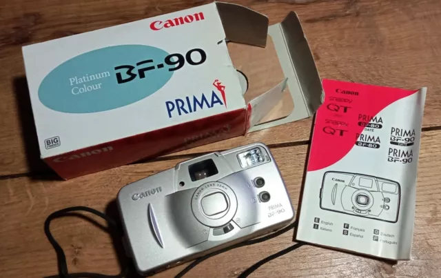 Appareil photo compact ancien : CANON PRIMA BF-90 version Platinium - Japon 1997