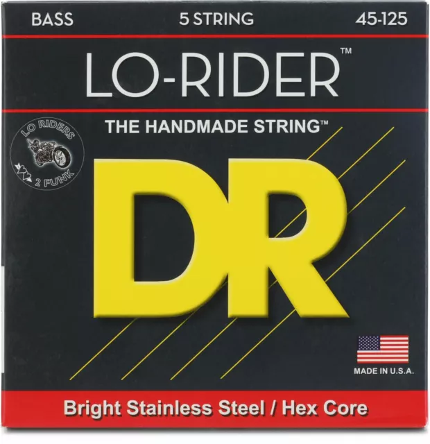 DR Strings MH5-45 Lo-Rider Stainless Steel Bass Strings - .045-.125