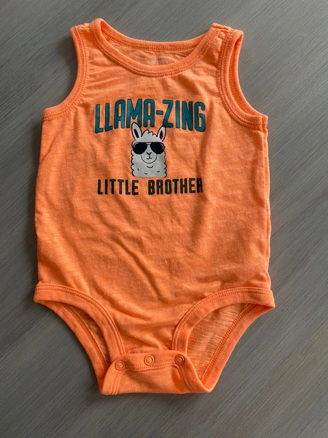 Carter's Baby Boys Sleeveless One Piece Bodysuit Size 9 Months Little Brother
