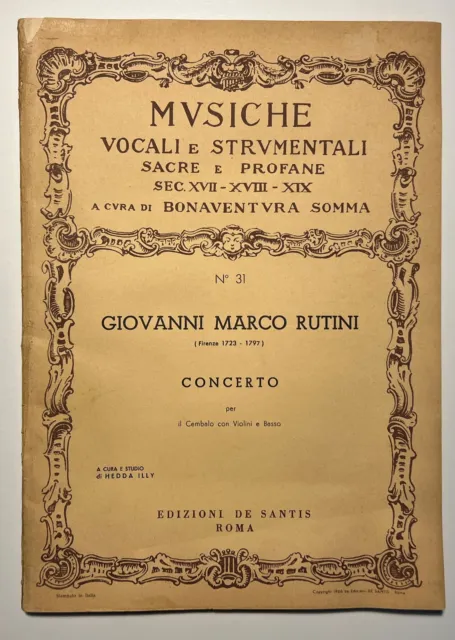 Spartiti - Musiche Vocali e Strumentali - N. 31 - Giovanni Marco Rutini - 1966