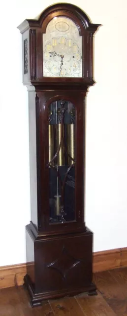 Antique Musical Chiming Mahogany Longcase Grandfather Clock LISTER & SONS