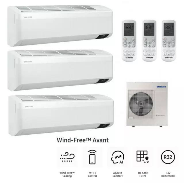 SAMSUNG Wind-Free Avant 3 x 3,5kW MultiSplit Wi-Fi Aussengerät 8,0kW Klimaanlage