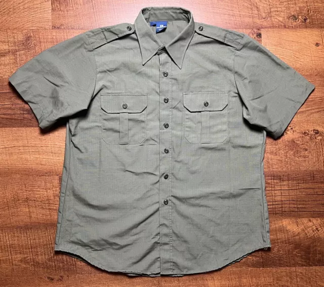 Propper Tactical Shirt Men’s Sz Large Short Sleeve Pocket Button Up Canvas Green