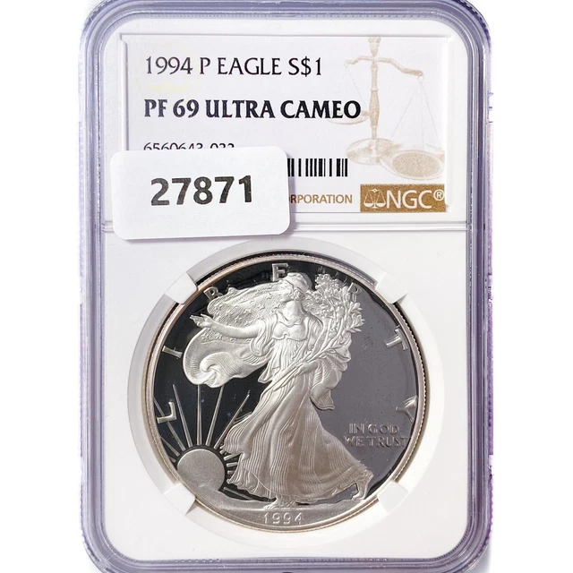 1994 American Silver Eagle Coin NGC PF69 Ultra CAM