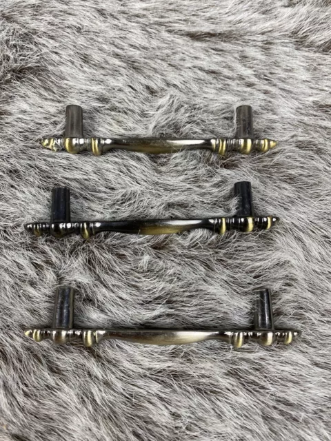 Brass Amerock Bar Drawer Pulls Vintage Look Lot Of 3