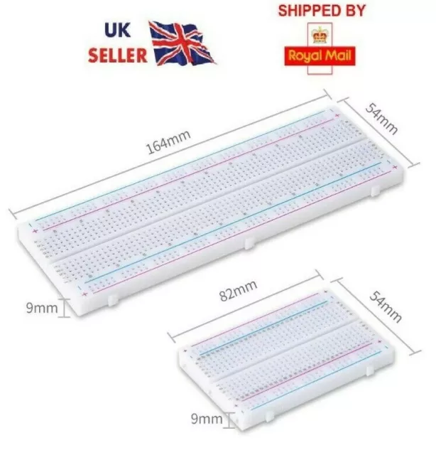 Solderless Breadboard 400, 830 Tie Point Hole White Prototype Board Arduino, UK