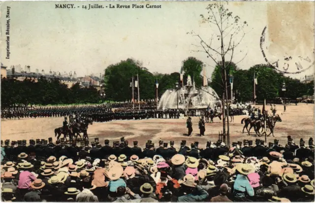 CPA Militaire Nancy - July 14 - La Revue Place Carnot (90737)