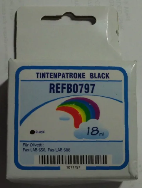 Tinte für Olivetti Fax Lab 650 680 schwarz  black ersetzt FJ83 B0797