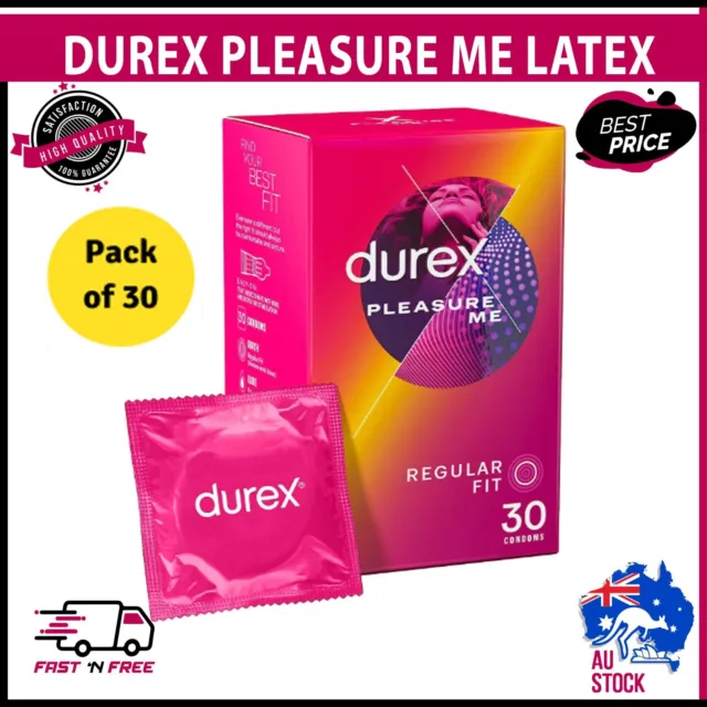 Official Durex Partner Pleasure Me Ribbed & Dotted 30 Bulk Pack Condoms AU
