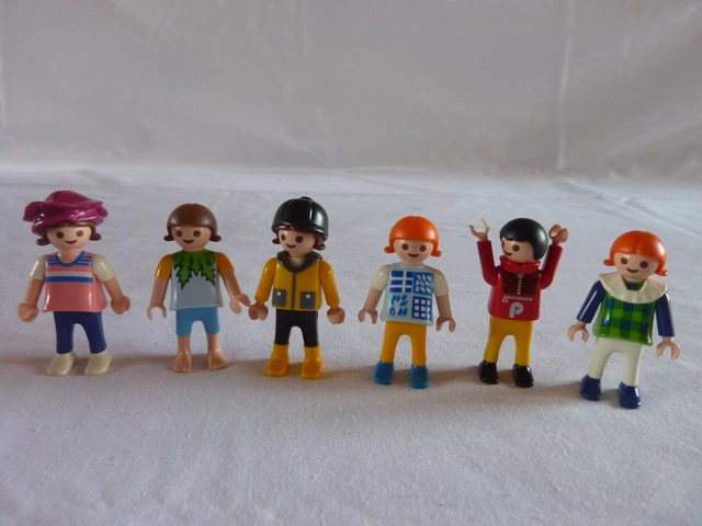 Lot De 6 Figurines Playmobil Enfants - Thèmes école Hôpital Maison, Occasion