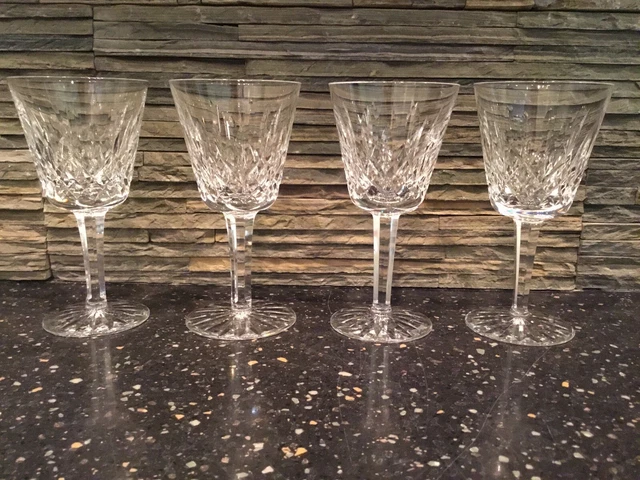 Waterford Crystal Lismore Claret Wine Glasses Set of 4 Stemware Barware 5 7/8"
