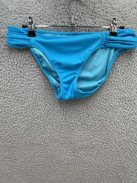 Victorias Secret Swim Bottom Women Medium M Teal Ruched Cheeky Bikini Beach