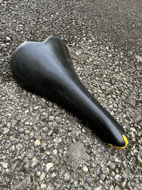 Selle De Vélo Selle Italia TURBO MATIC 2 – Cuir Noir, Vintage 1996 – Pour Vélo De Course/VTT