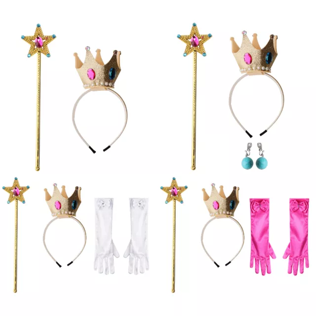 Kids Girls Cosplay Props Elegant Accessories Kit Cute Crown Headwear Parade