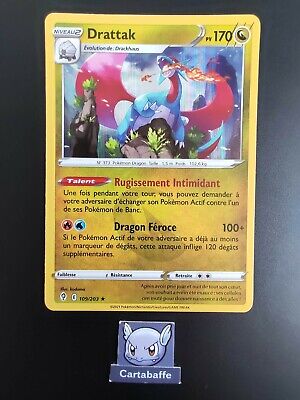 Coffret de 10 Cartes Pokémon Françaises Drattak 109/192 Holo Reverse Ultraboost X Epée et Bouclier 7 Évolution Céleste 