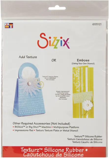 2 Pack Sizzix BIGkick/Big Shot/Vagabond Texturz Silicone Rubber-7.875"X5.75"X.12