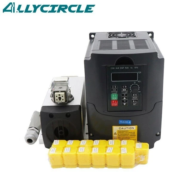 0.8KW Square Air Cooled Spindle AC220V 24000RPM+1.5KW VFD+ER11 for CNC Engravin
