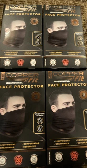 lot of 4 Face Mask Copper Fit Guardwell Neck Gaiter Charcoal Grey adult one size