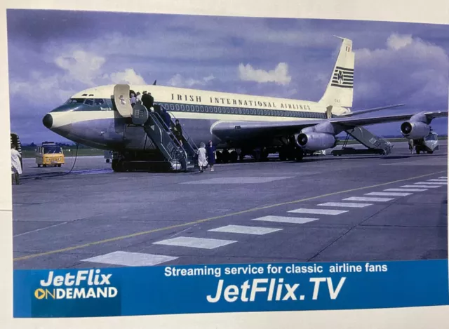 Aer Lingus Boeing 707 airline aircraft postcard