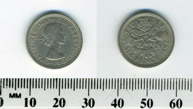 Great Britain  - 6 Pence (Sixpence) Copper-Nickel Coin - Queen Elizabeth II