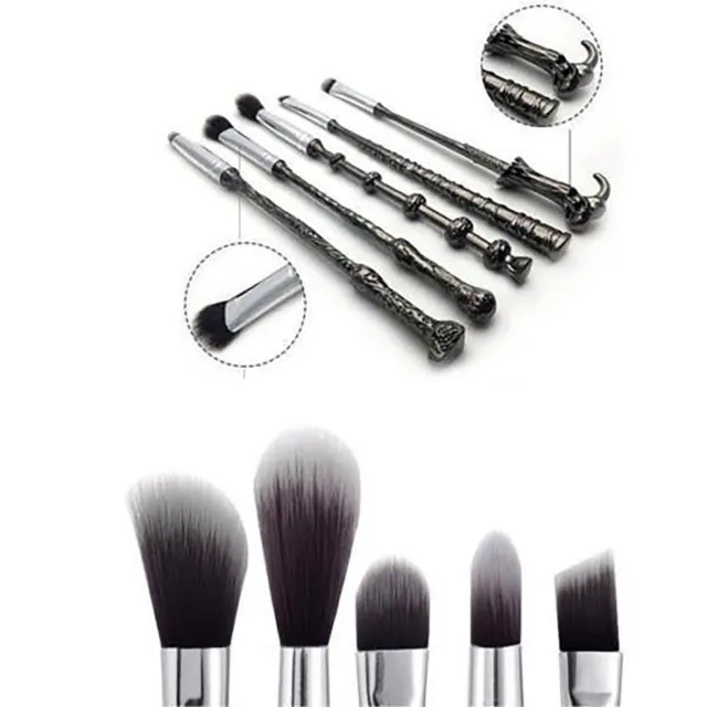 5 Makeup Brushes Set Eyeshadow Eyeliner Eyebrow Magic Wizard Wands Design