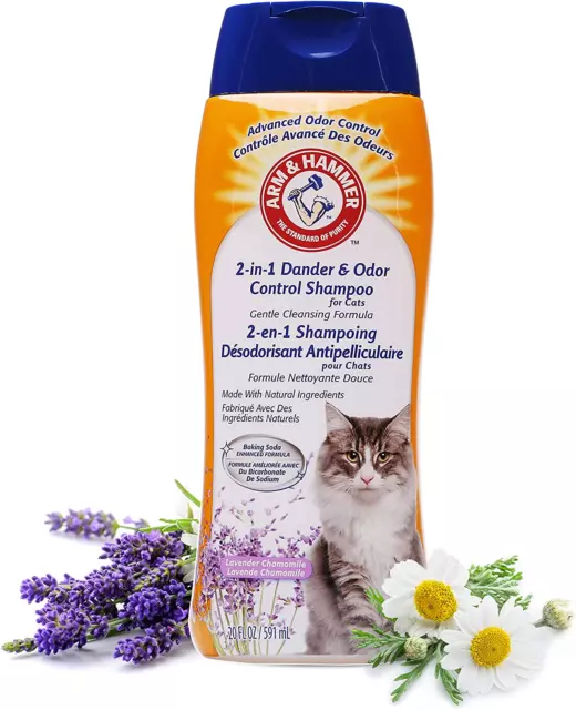 Arm & Hammer 2-In-1 Cat Shampoo: Dander Remover, Odor Control | Baking Soda, Lav