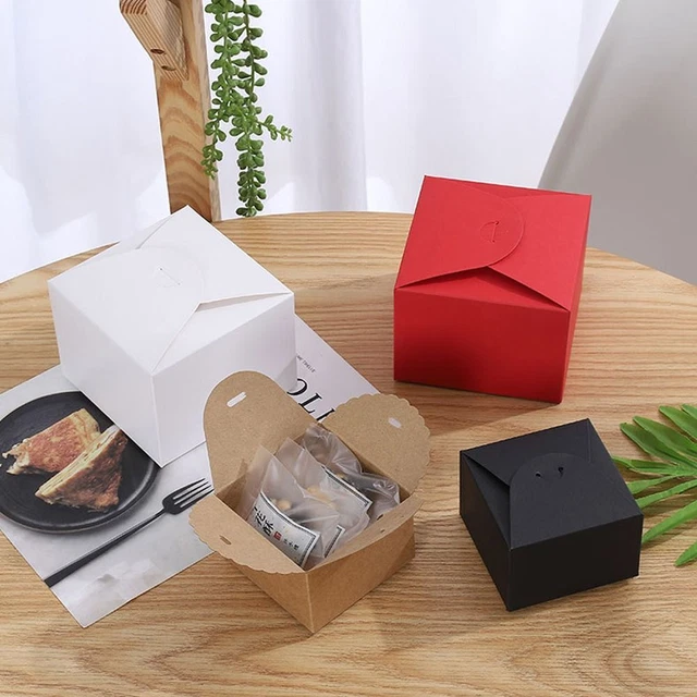 en papier Carré Boîte en papier Paquet cadeau Papier Kraft Bonbons Sac