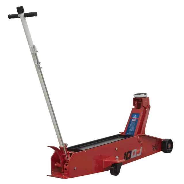 Sealey Professional Trolley Jack 10 Tonne Long Reach Hydraulic Car Lifting Tool