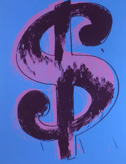 Andy Warhol Dollar Sign $ Blue Sunday B.morning Screenprint Limited Edition Coa