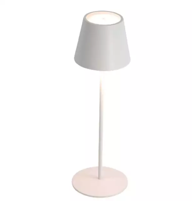 LED Lámpara de Mesa Blanco 38cm Pie Metal Decoración Regulable Pila Cambio Color