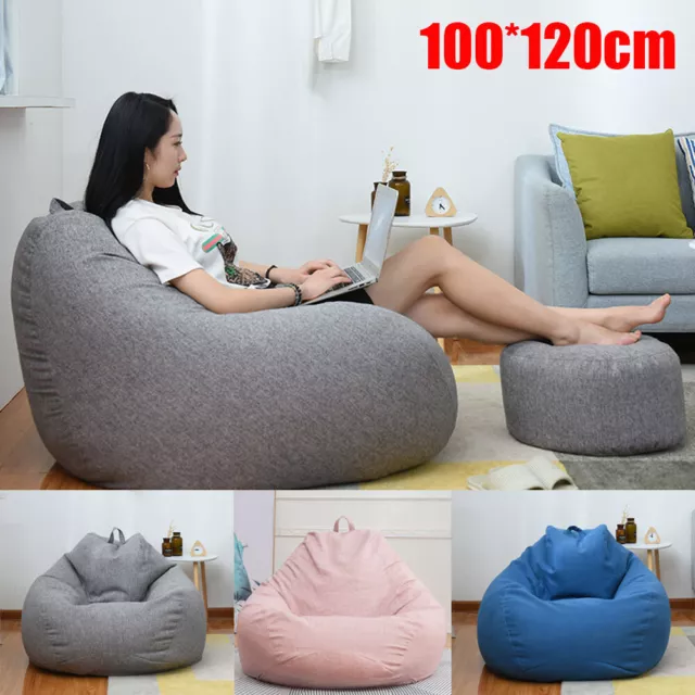 Extra Large Bean Bag Chairs Sofa Cover Indoor Lazy Lounger For Adults Kid UK