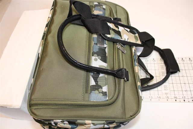 Samantha Brown NEW Green Camo Canvas Carry On Luggage Crossbody Travel Bag 2